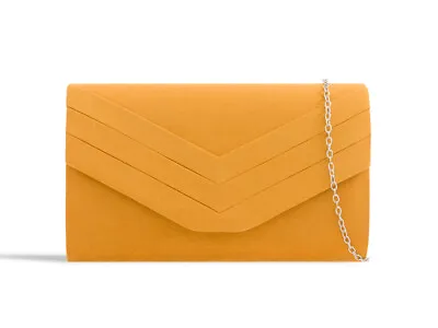 Clutch Bags For Women Suede Wallet Wedding Shoulder Crossbody Evening HandBag • £12.99