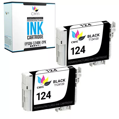 2PK Replacement For Epson T124 124 Black Ink Cartridge Fits Stylus Workforce 320 • $12.09