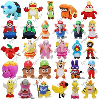 Super Mario Bros Plush Toy Mario Luigi Poplin Goomba Koopa Stuffed Doll Plushies • $21.40