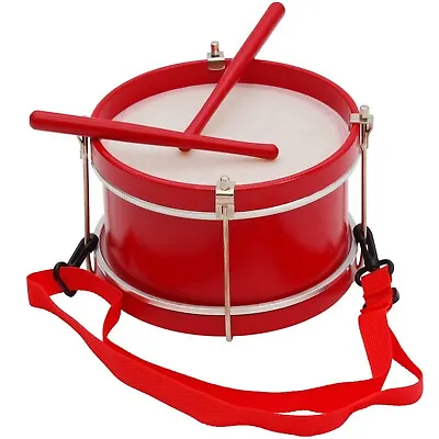 9” In Tunable Marching Drum Wooden Frame Adjustable Strap For For Kids Red • $29.99