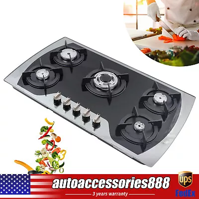 35  5 Burners Gas Stove Built-In Gas Cooktop Stainless Steel Natural Gas Propane • $177.65