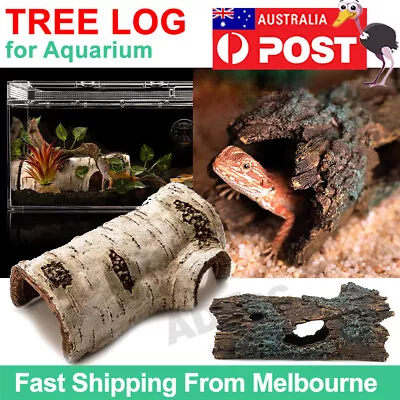 Large Tree Log Hide Ornament Trunk Tunnel Fish Tank Resin Aquarium Decoration • $16.09