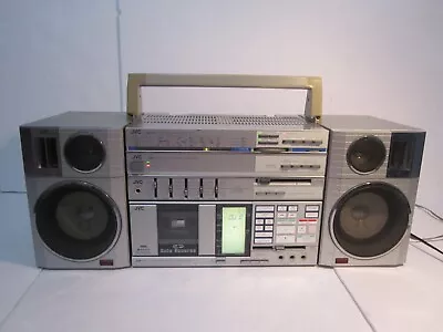 Rare Vintage Radio Cassette JVC PC-R55C Old School Ghetto Blaster Boombox Works • $399.99