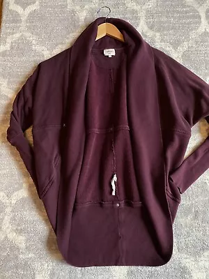 Aritzia Wilfred Diderot Cocoon Cardigan Sweater Women's S Burgundy Open Front • £33.14
