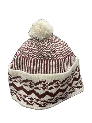 Beige/burgundy Winter Kufi • $18.90