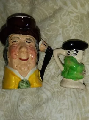 Two Vintage Miniature Toby Jugs Kelsboroware Mr Wolf And 1inch Tiny Jug Good Con • £6.50