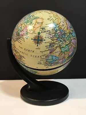 Replogle 🌎 Globes Mini Desk Decor Globe 6”Tall Dual Direction Spins Vtg 2001 • $18.95