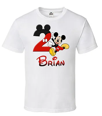 Mickey Mouse Birthday Iron On Personalized Mickey Mouse Fabric Transfer • $3