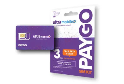 5X - 5 Pack Of Ultra Mobile Paygo Sim Cards. First Month Free After Activation. • $74.50