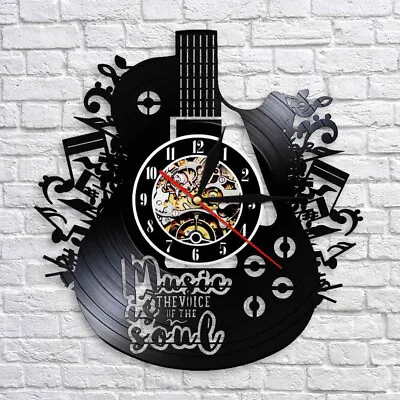 12 In Wall Clock Guitar Vinyl Record Vintage Hang Clock Art Creative Gifts • $21