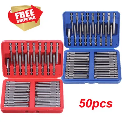 50Pcs Extra Long Security Bits Hex Star Torx Spline Flat Screwdriver Bit Set • $18.89