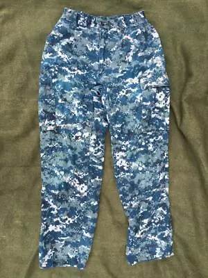 Genuine Issue US Navy Blue Digital Camouflage Naval Working Uniform NWU Trousers • £24.95