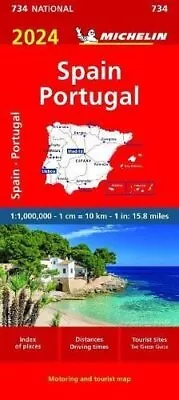 Spain & Portugal 2024 - Michelin National Map 734 Map By Michelin 9782067262 • £7.76