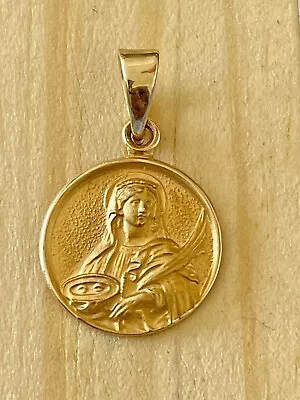 18kt Yellow Gold Virgin Mary Pendant (c20) • $159