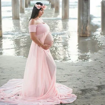 $27.83 • Buy Women Maxi Dress Maternity Pregnant Party Gown Dresses Photo Shoot Photography