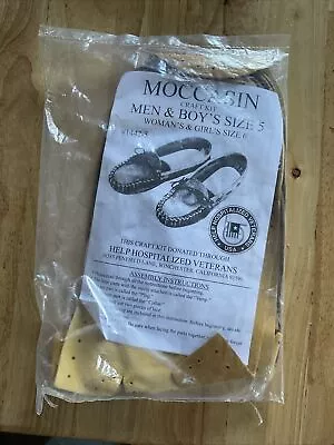 Moccasin Craft Kit Men & Boys ELKS Fawn Brown Leather Kit • $14.99