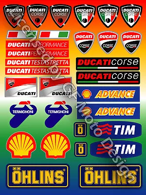 Ducati Corse Shell Tim Termignoni Sponsor Motorcycle Decal Stickers Set Shell /5 • $12.51