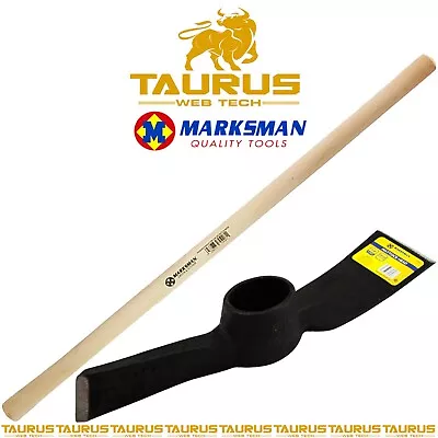 90 CM MARKSMAN WOODEN Beech Handle & 5LB MATTOCK HEAD PICK AXE Garden Digging UK • £20.95