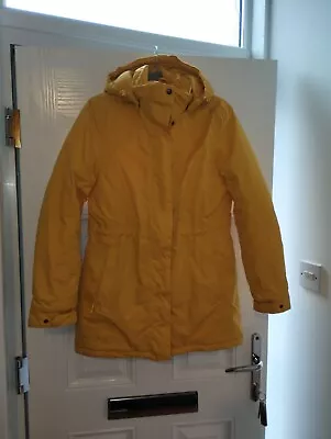 Mountain Warehouse Womens Coat Yellow Size 12 Jacket Removable Hood Rain Hiking • £11.99