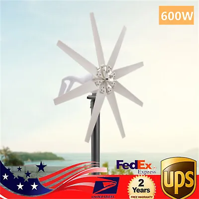 600W 8 Blades Wind Turbine Generator Kit With Charge Controller Windmill Power • $237