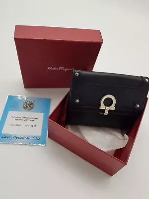 Salvatore Ferragamo Nero Pebble Calf Wallet • $50