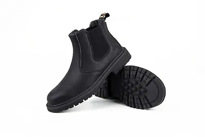 Steel Toe Work Boots For Men Leather Safety Shoes Waterproof Construction Shoes • $45.95