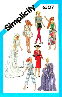 Vintage 1984 Barbie Clothes Pattern Reproduction Simplicity 6507 Uncut • $7.95