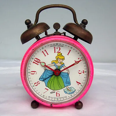 $39 • Buy Vintage Cinderella Novelty Twin Bell Wind-Up Alarm Clock Phinney Walker Disney