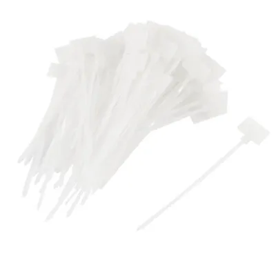 100 X Label Mark Tags Zip Ties White 3x100mm For Network Cable Power Line • £6.59