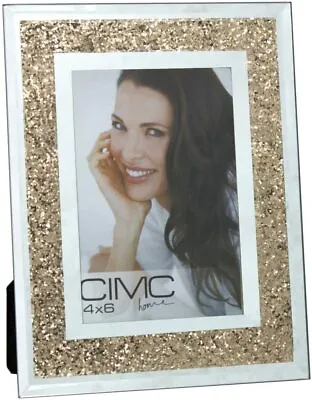 Mirror Gold Diamond Crush Glitter Photo Frame 4 X 6 • £11.99