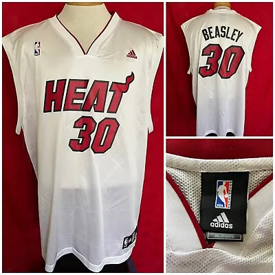 White Miami Heat #30 Michael Beasley Adidas NBA Basketball Jersey Size 2XL • $30.45