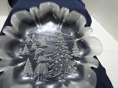 Mikasa Frosted Crystal Christmas Story Platter 13.5  Diameter Original Box • $24.95