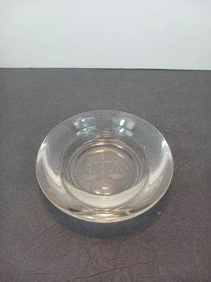 $20 • Buy Vintage 1970s Val St Lambert Zodiac Series Libra Clear Crystal Trinket Dish