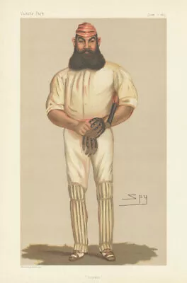 VANITY FAIR SPY CARTOON W.G. (William Gilbert) Grace 'Cricket' Batsman 1877 • £350