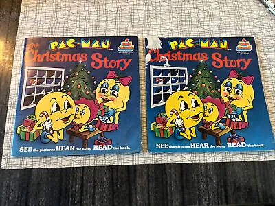 THE PAC-MAN CHRISTMAS STORY ~ KSR589 1983 Bally Midway PB.. 2 Books 1 Record • $19.99