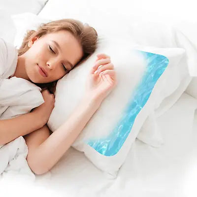 Water Pillow Waterbase Pillow For Neck Pain With Extra Quilted Pillow Microfiber • £21.17