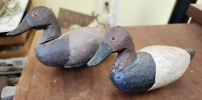 Pair Miniature AA Waterfield Canvasback Duck Decoy Signed North Carolina Old VTG • $150