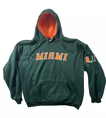 Vintage 90’s Miami Hurricanes Sweater Mens 2XL  Hoodie Sweatshirt Spellout • $31.66