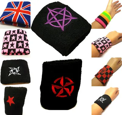 2X Sports Wrist Sweat Bands Wristbands 80s Fitness Sweatbands Gym Tennis Unisex • £5.99