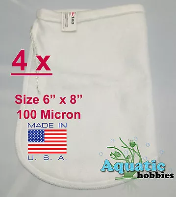 4x Filter Bag 6  X 8  100 Micron Felt Polypropylene Quality PecoFacet Sock • $19.99