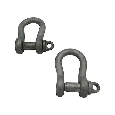  Large Bow Shackles With Screw Pin 0.45 Ton X2 - Galvanised Lifting Towing • £6.96