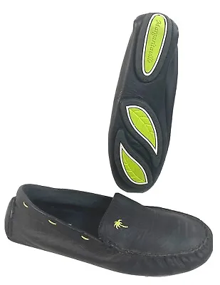 Margaritaville Driving Loafers Black Leather Slip On Shoes Men's Sz 10 Lone Palm • $16.97