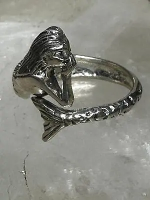 Mermaid Ring Size 6.75 Figurative Band Sterling Silver Women  Girls • $78