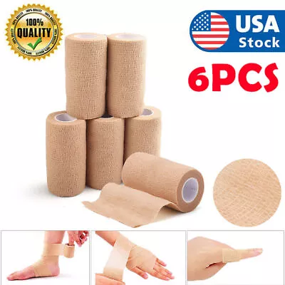 Medical Self Adherent Wrap Adhesive Bandage Gauze Rolls Elastic First Aid Tape • $7.89