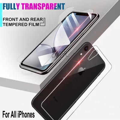 $6.99 • Buy Apple IPhone 7 8 6s 6 Plus 11 Pro-2X Front /Rear Tempered Glass Screen Protector