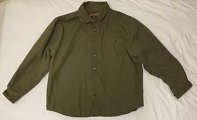 $58 • Buy Duluth Trading Men’s Green Fire Hose Fleece Lined Button Shirt Jacket Size XL