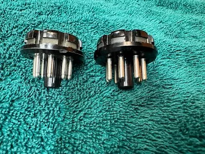 2 NOS USA AMPHENOL 8 PIN Octal Tube Socket MALE PLUG CONNECTOR With Locking Ring • $16