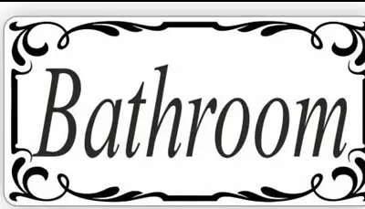 £2.45 • Buy Bathroom Door Sign Self Adhesive Vinyl Sticker, Decal Bath Room Door Sticker