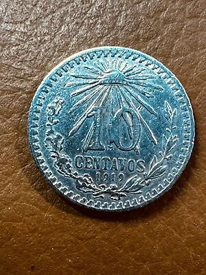 1919 Mexico 10 Centavos Silver Foreign Coin *89 • $18.98