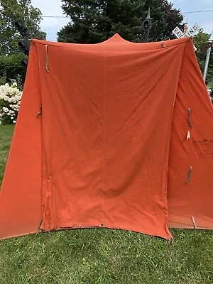 Vintage Hirsch Weis Mt Hood Cabin Wall Tent With Poles Canvas Top 9’4” X 9’4” • $349